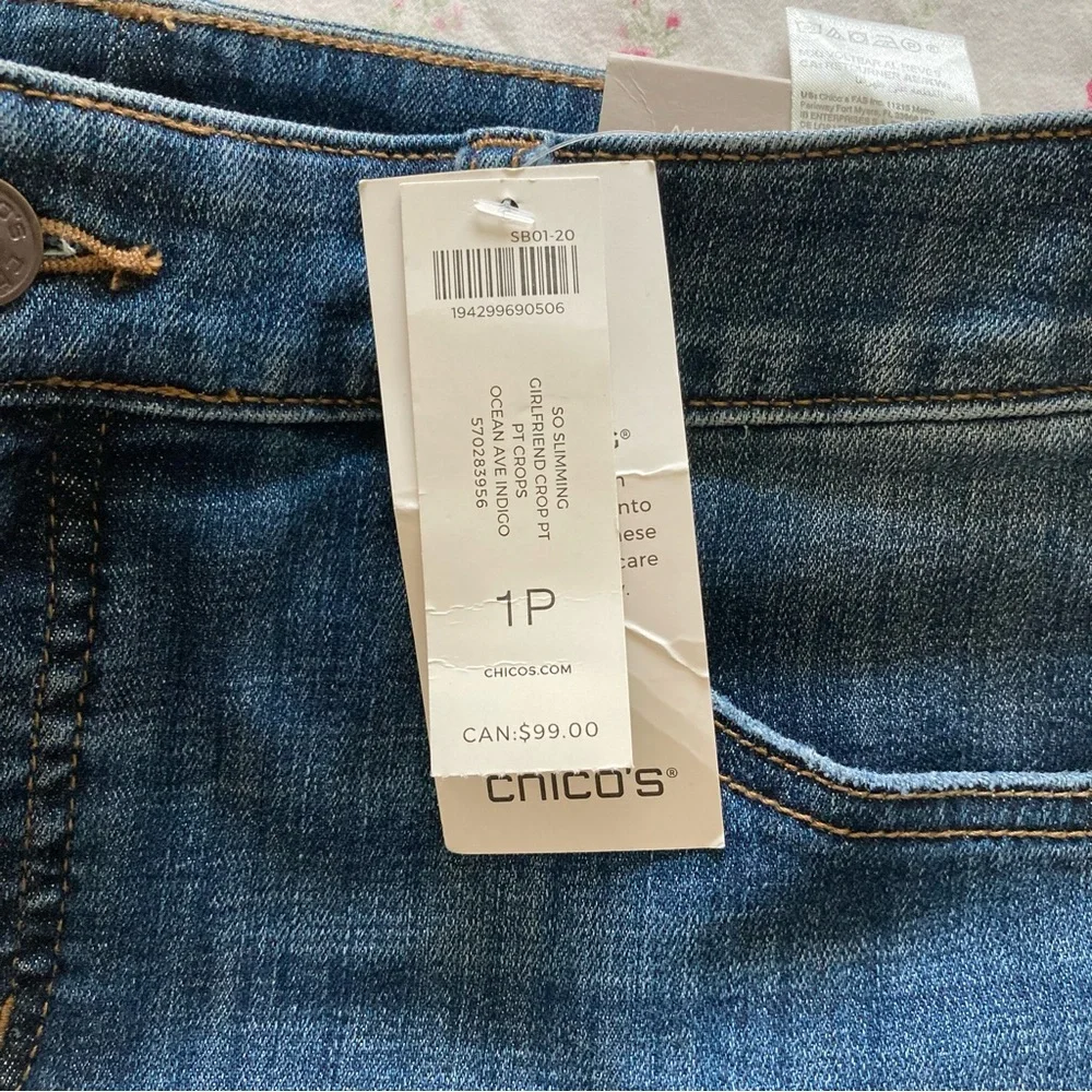 Chico's Girlfriend Slim Leg Crop Denim Jeans | NWT - Picture 6 of 10
